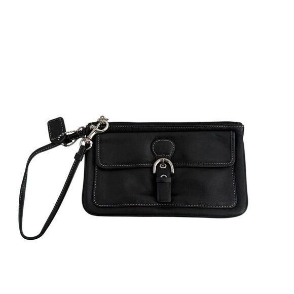 Coach black and silver wristlet - Picture 1 of 4